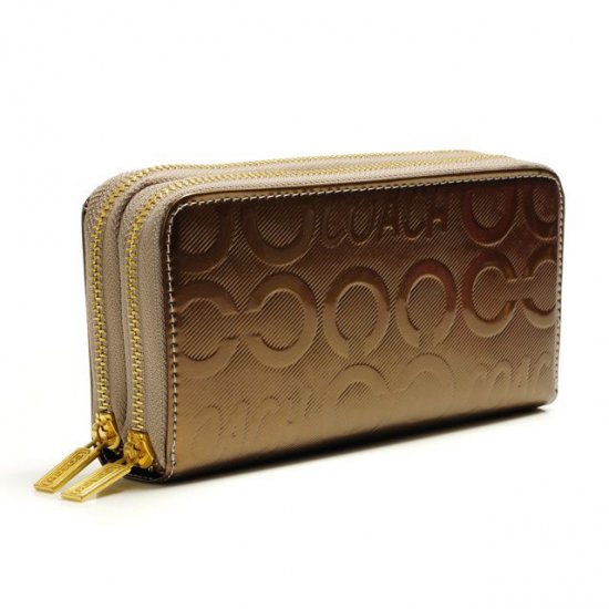 Coach In Signature Large Gold Wallets ARZ - Click Image to Close